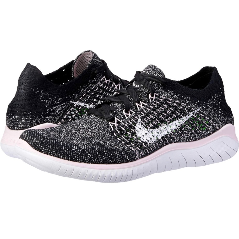 Nike WMNS Free RN Flyknit 2018 Black/White/Pink Foam Running Shoes